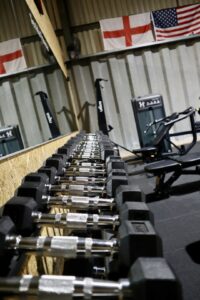 dumbbells, mirror, weights